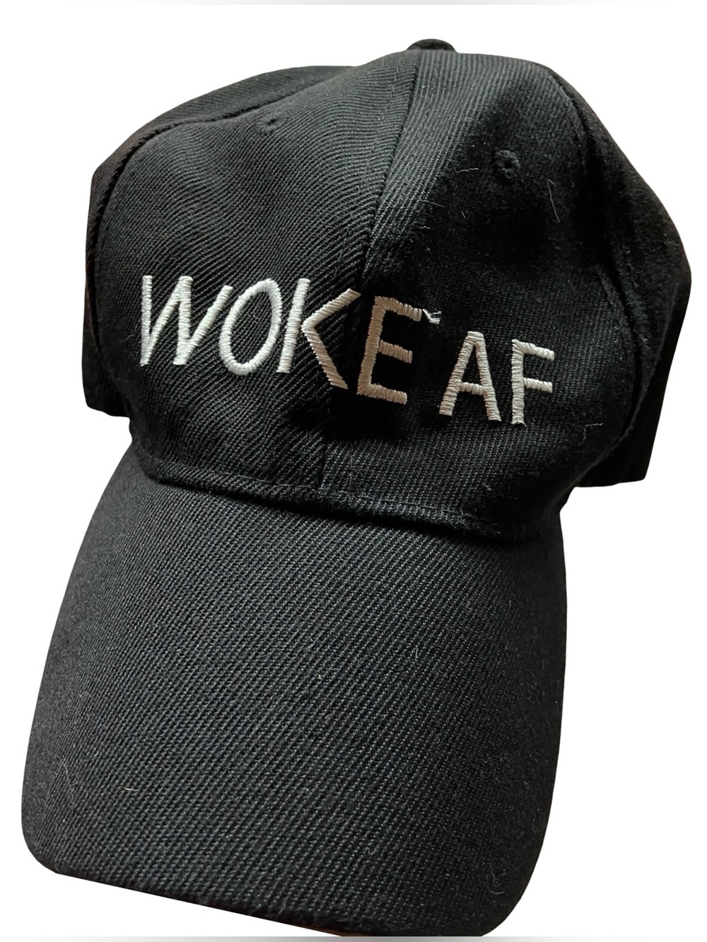 WOKE AF Embroidered Baseball Cap - Black